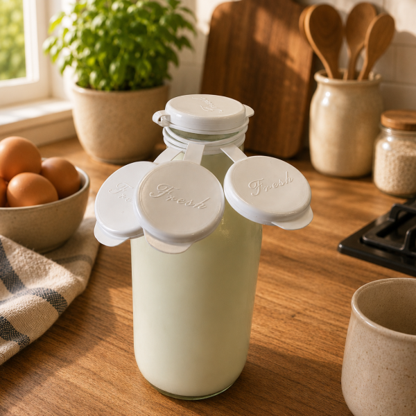 Reusable Glass Bottle Caps (Set of 4)
